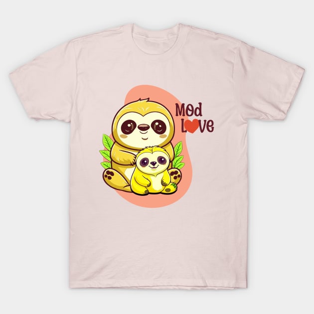 Sloth mod love T-Shirt by Tinteart